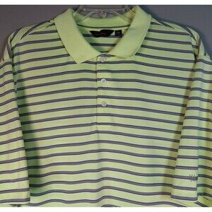 Walter Hagen Essentials Golf Polo Shirt Mens Size 2XL Yellow Striped Performance